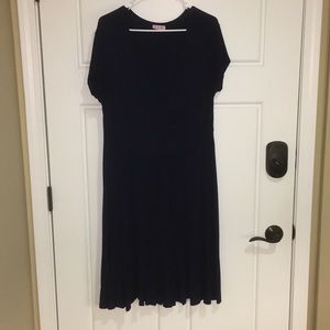 Navy Faux Wrap Dress